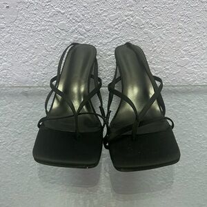 Straply Black Heels No Brand Sz 8.5